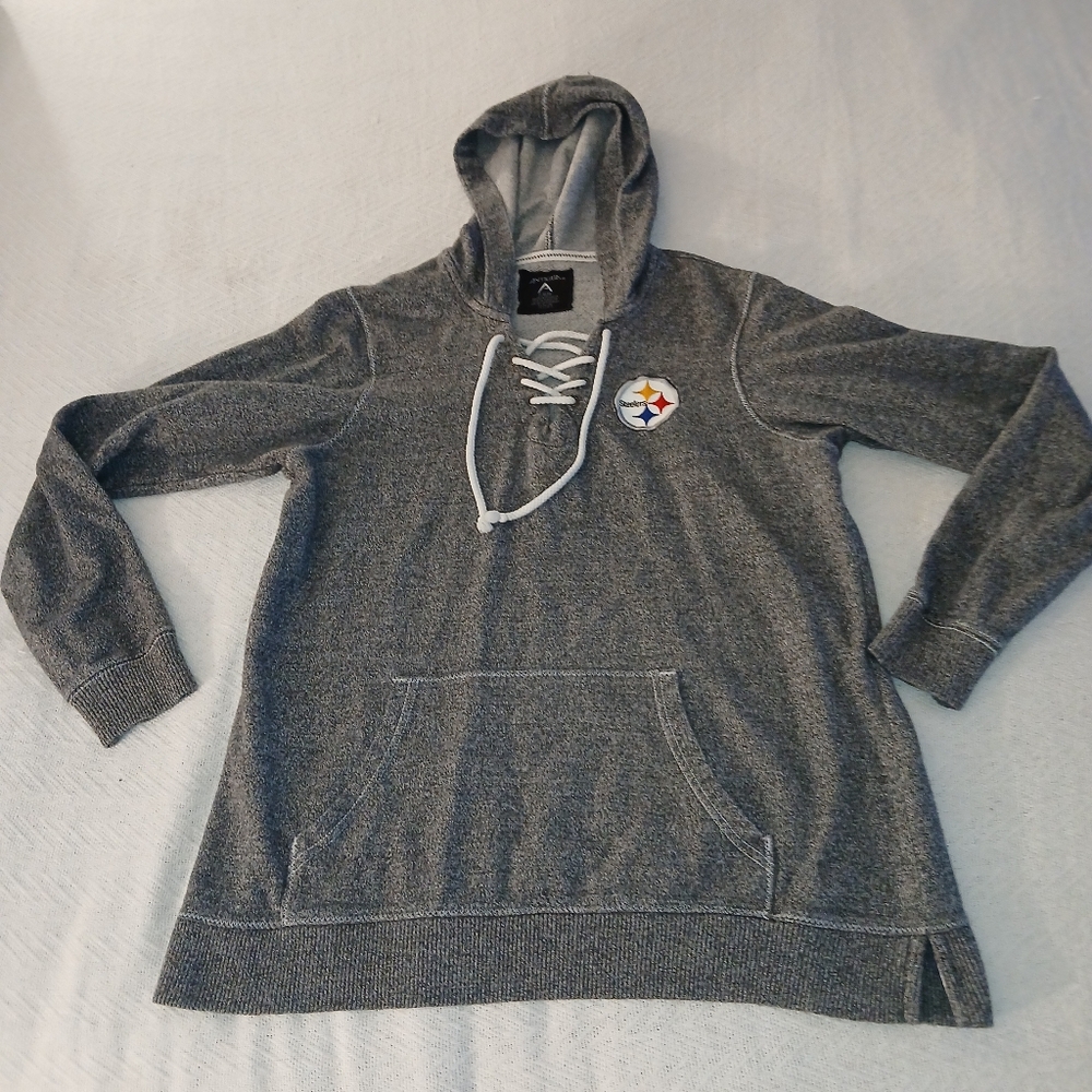 Sz.XL Womens Antiqua Lace Up Pullover Hooded Sweatshirt